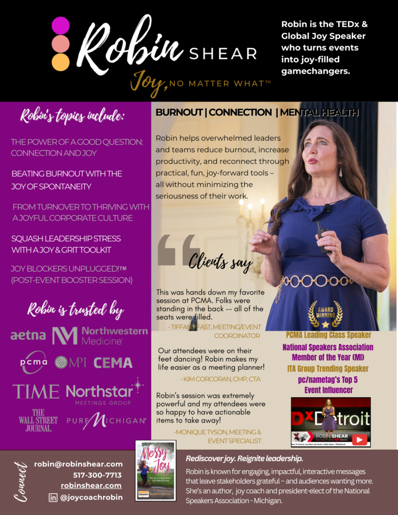 Robin Shear's 2026 Speaker One Sheet